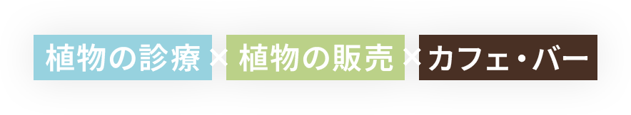 植物の診療×植物の販売×カフェ・バー